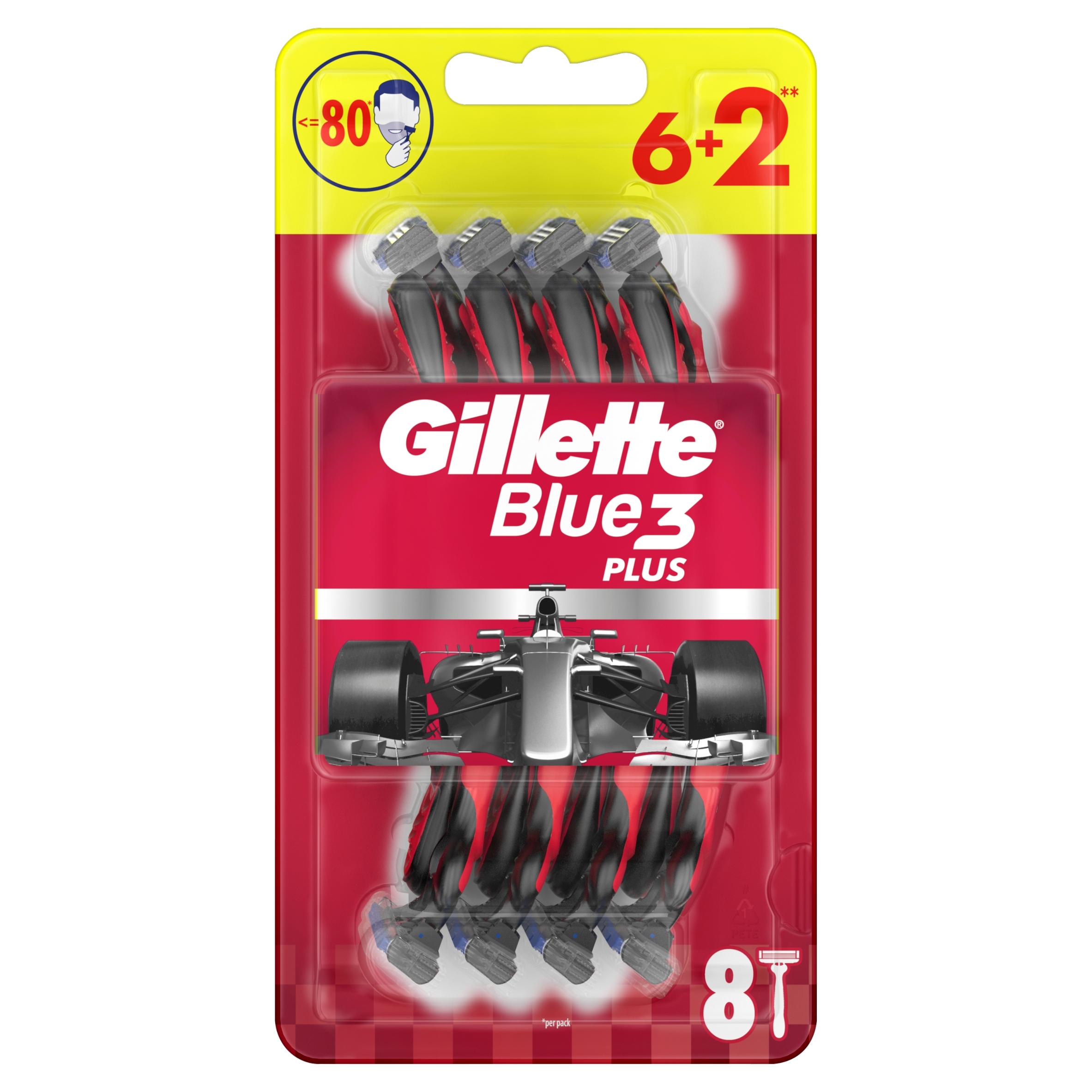 Gillette Blue3 Plus Jednorazowe maszynki do golenia dla mężczyzn, 8 sztuk - obrazek 4