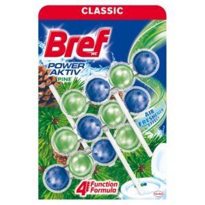Bref WC Power Aktiv Zawieszka myjąco-zapachowa do muszli WC sosna, 3x 50 g