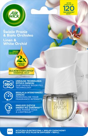 Air Wick wtyczka elektryczna + wkład świeże pranie biała orchidea 19ml
