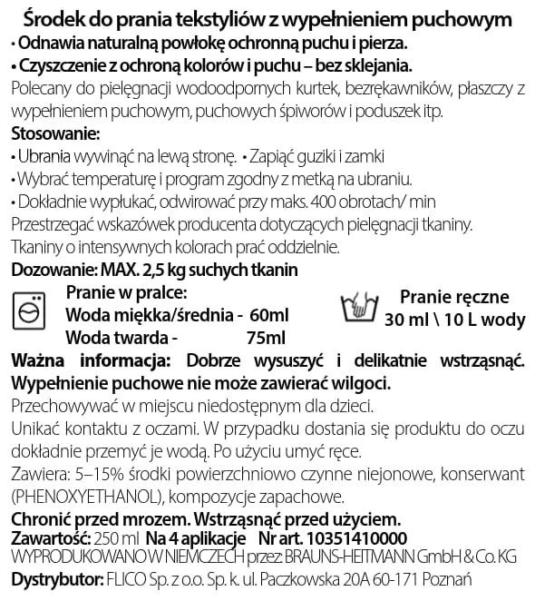 Heitmann Pielęgnacja Puchu Środek do Prania 250 ml - obrazek 5