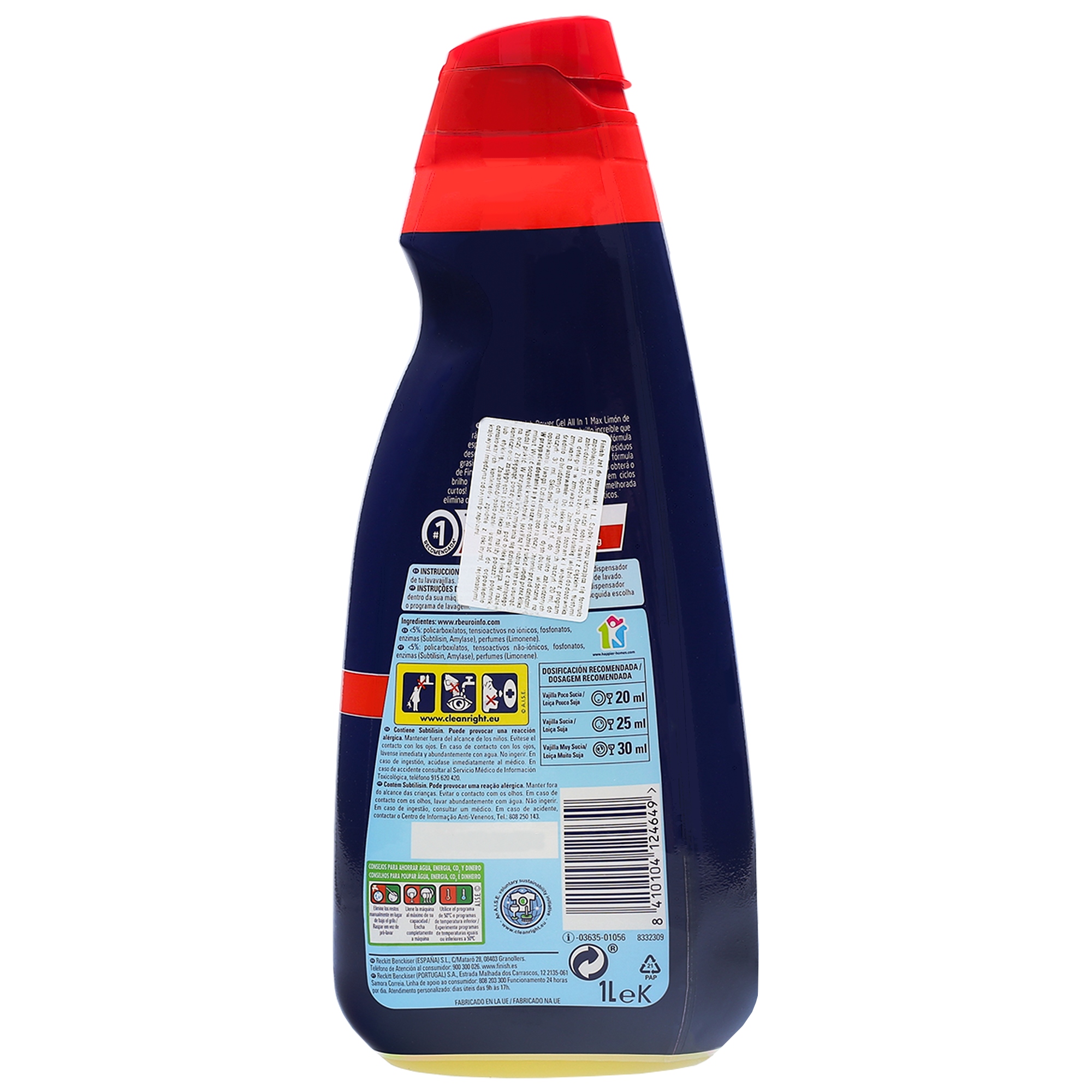 Finish All-in-1 Power Max żel do zmywarki Lemon 1l - obrazek 8