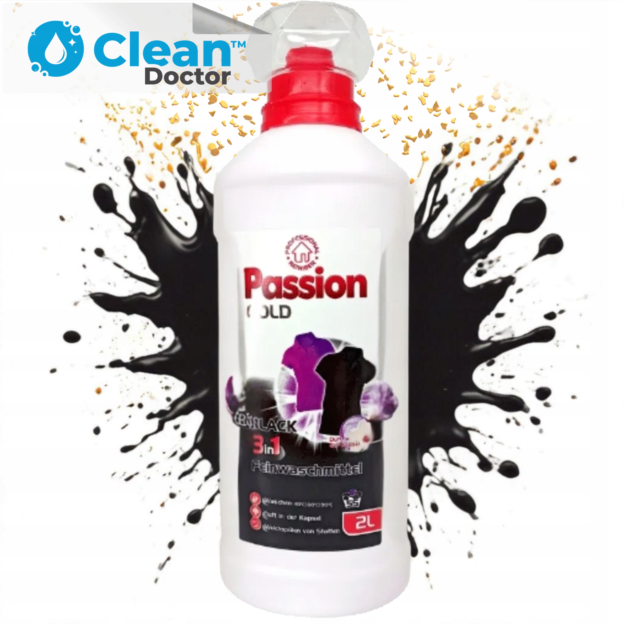 PASSION GOLD BLACK 2L Żel do prania CZARNEGO - obrazek 3