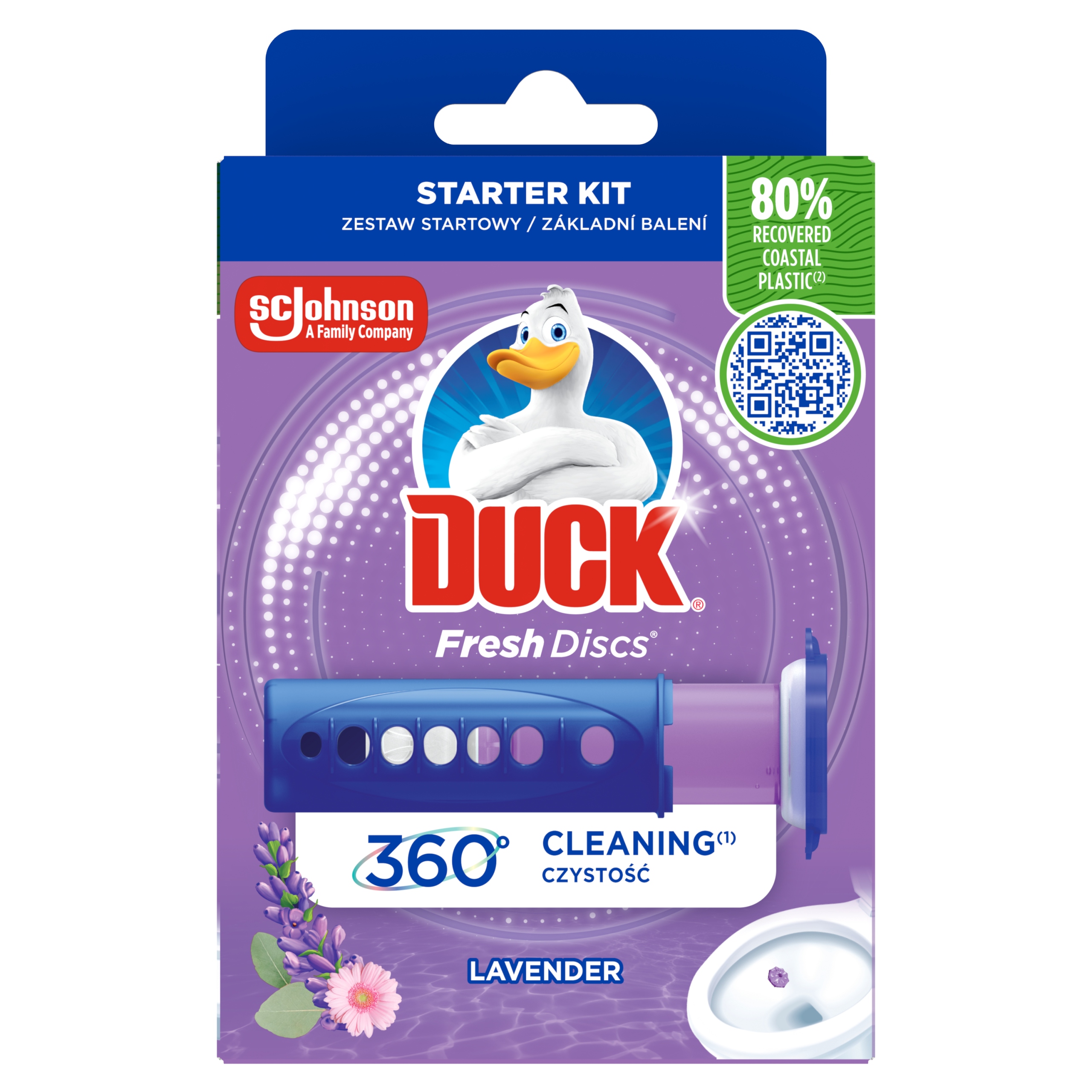 Duck Krążki żelowe i aplikator do toalety Lawenda