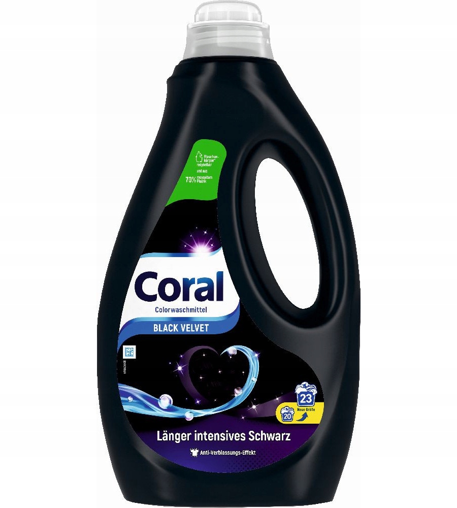 Żel do prania czarnego Coral 1,15 l 23 prania z Niemiec DE