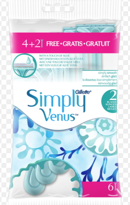 Maszynka jednorazowa do golenia Gillette Simply Venus 2 6 szt. - obrazek 2