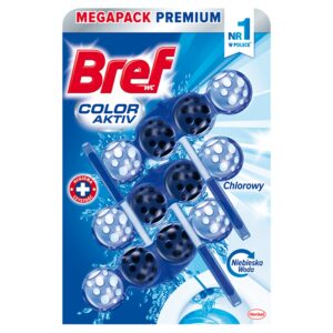 Bref Color Aktiv Kostka Do Toalety Chlorine 3 Sztuki Barwiąca wodę