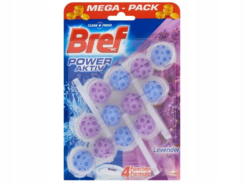 Bref WC Power Aktiv - Zawieszka do muszli WC o zapachu lawendy 3 x 50 g - obrazek 2