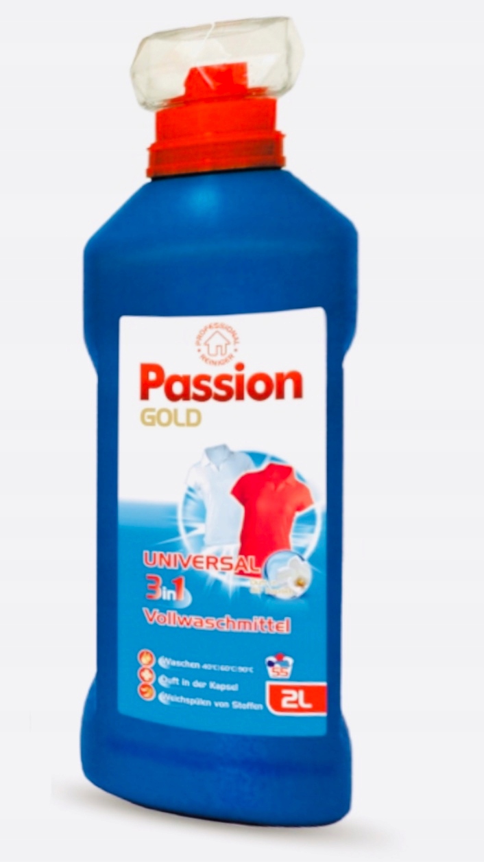 Żel do Prania Uniwersalny Ubrań Tkanin Passion Gold 3w1 55 Prań 2 l - obrazek 2