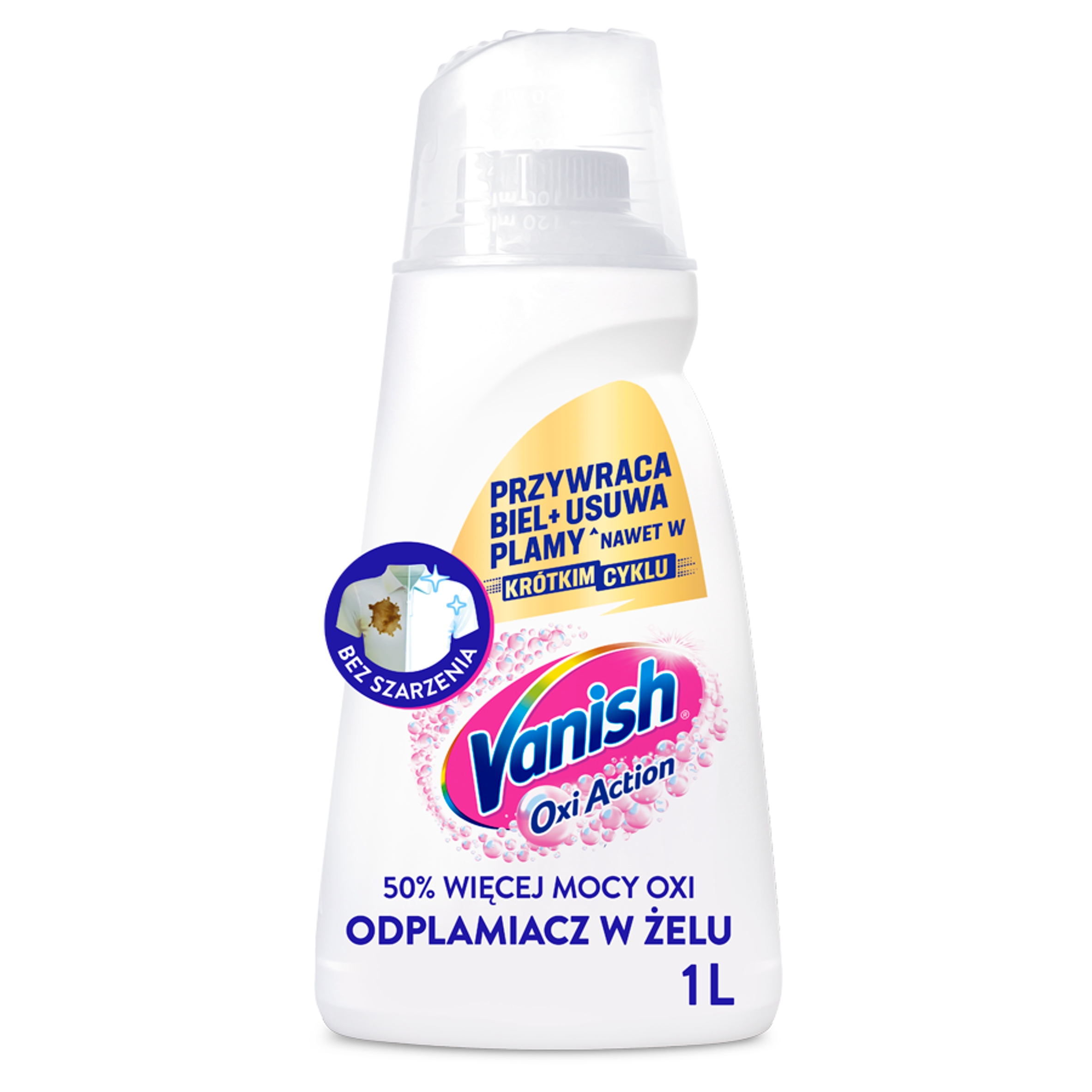 VANISH OXI ACTION odplamiacz w żelu do białego 1000 ml - obrazek 2