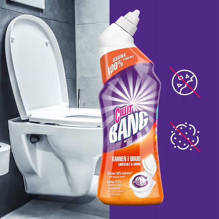 Cillit Bang żel do WC kamień i brud 750 ml - obrazek 5