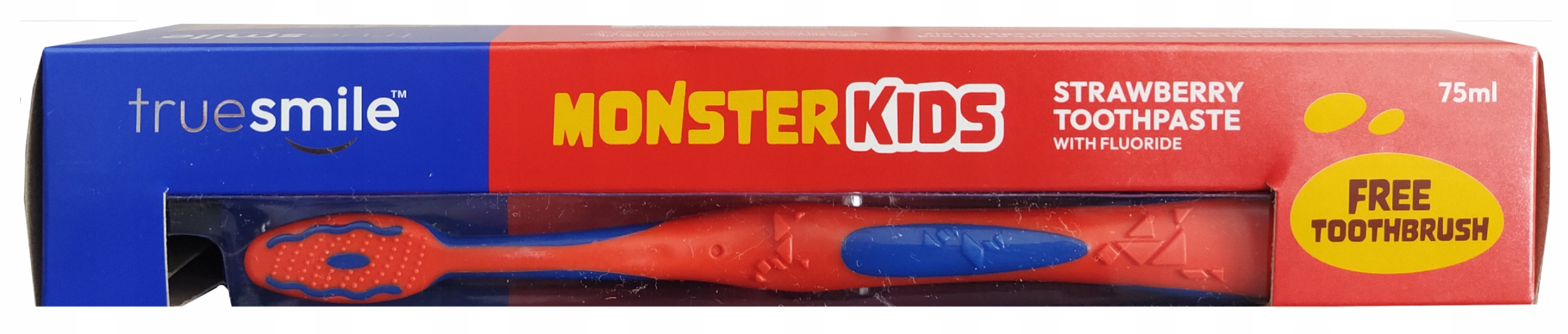 Pasta do zębów Truesmile Monster Kids truskawkowa + szczoteczka 3-6lat 75ml
