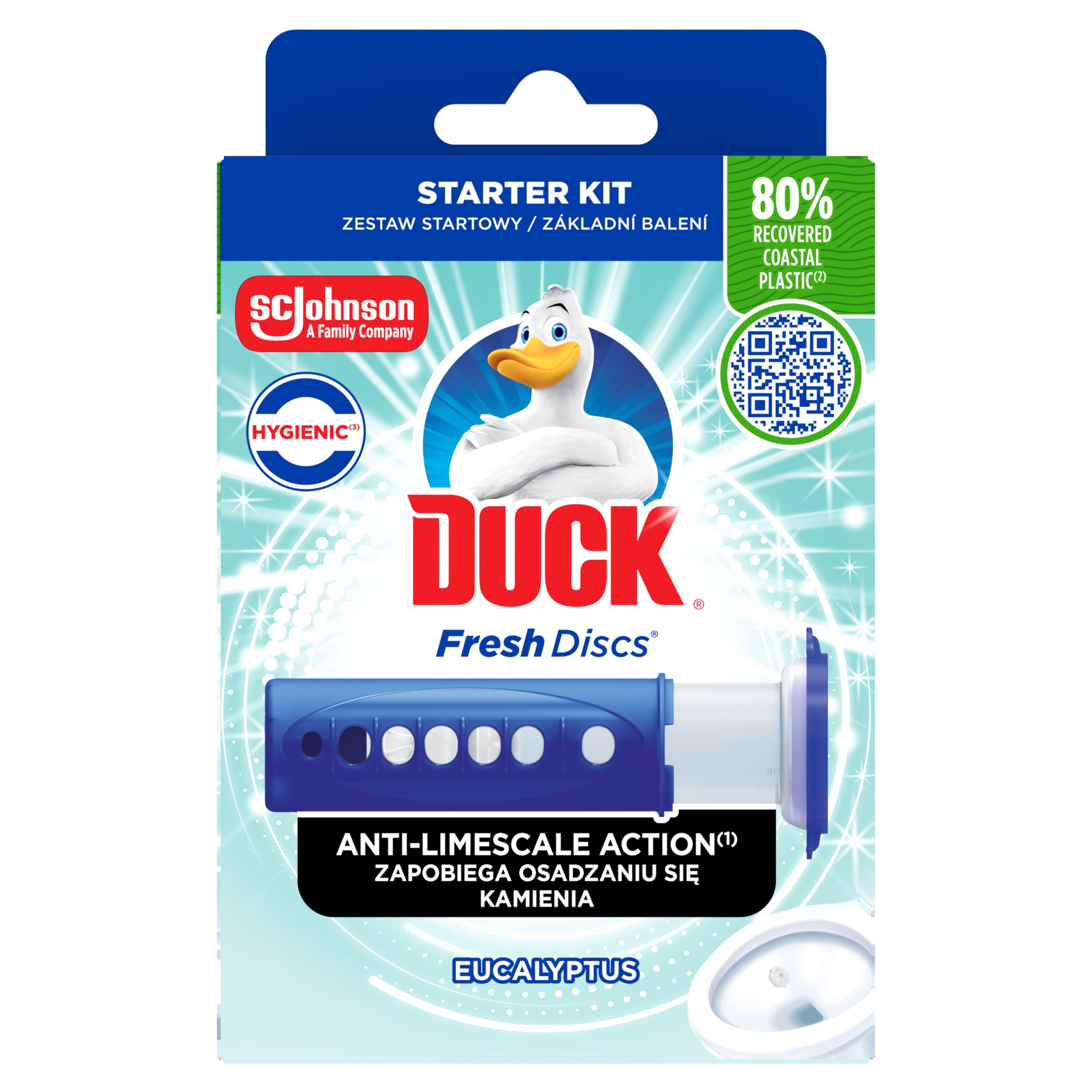 Duck Fresh Discs urządzenie + żelowy krążek do WC Eucaliptus 36 ml