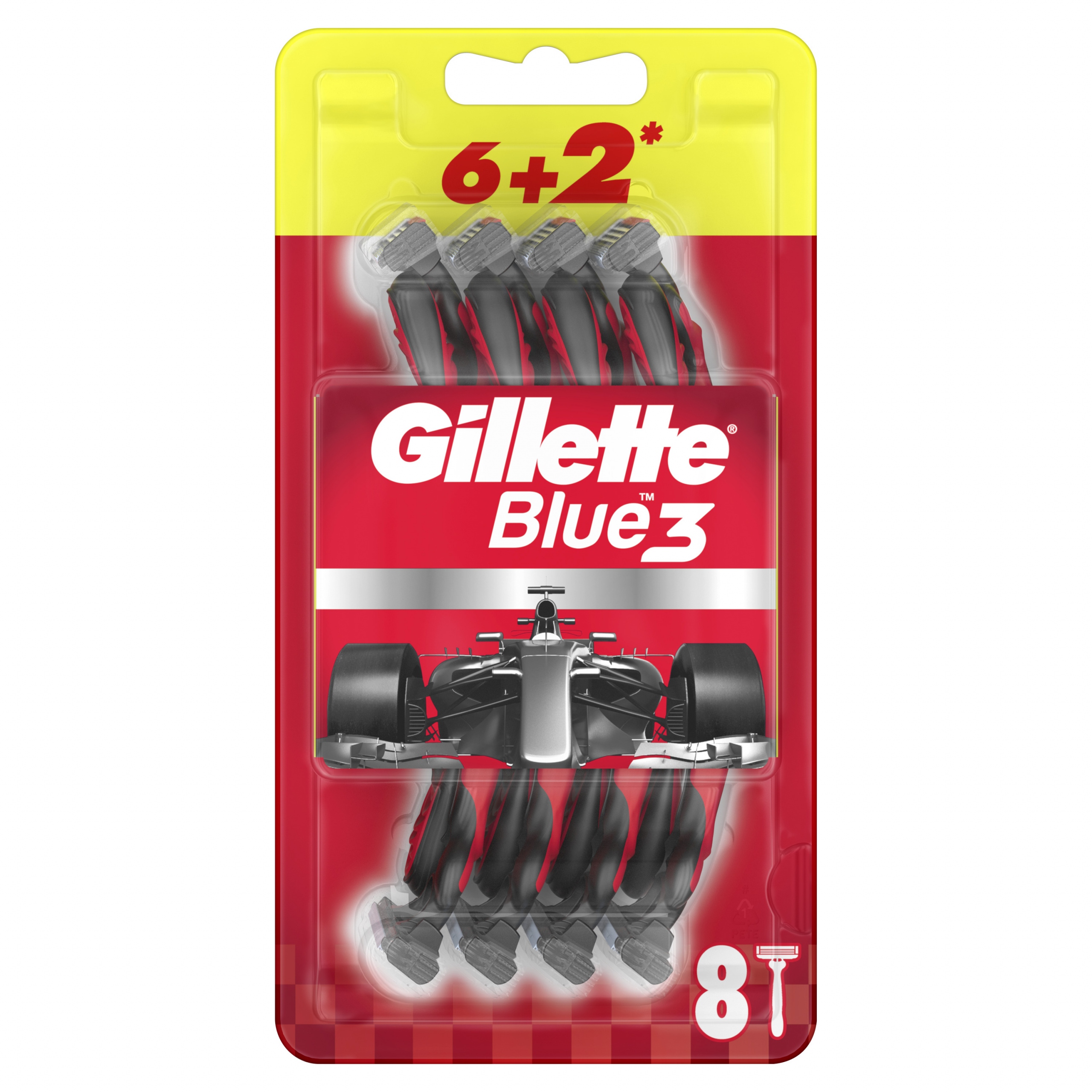 Gillette Blue3 Plus Jednorazowe maszynki do golenia dla mężczyzn, 8 sztuk