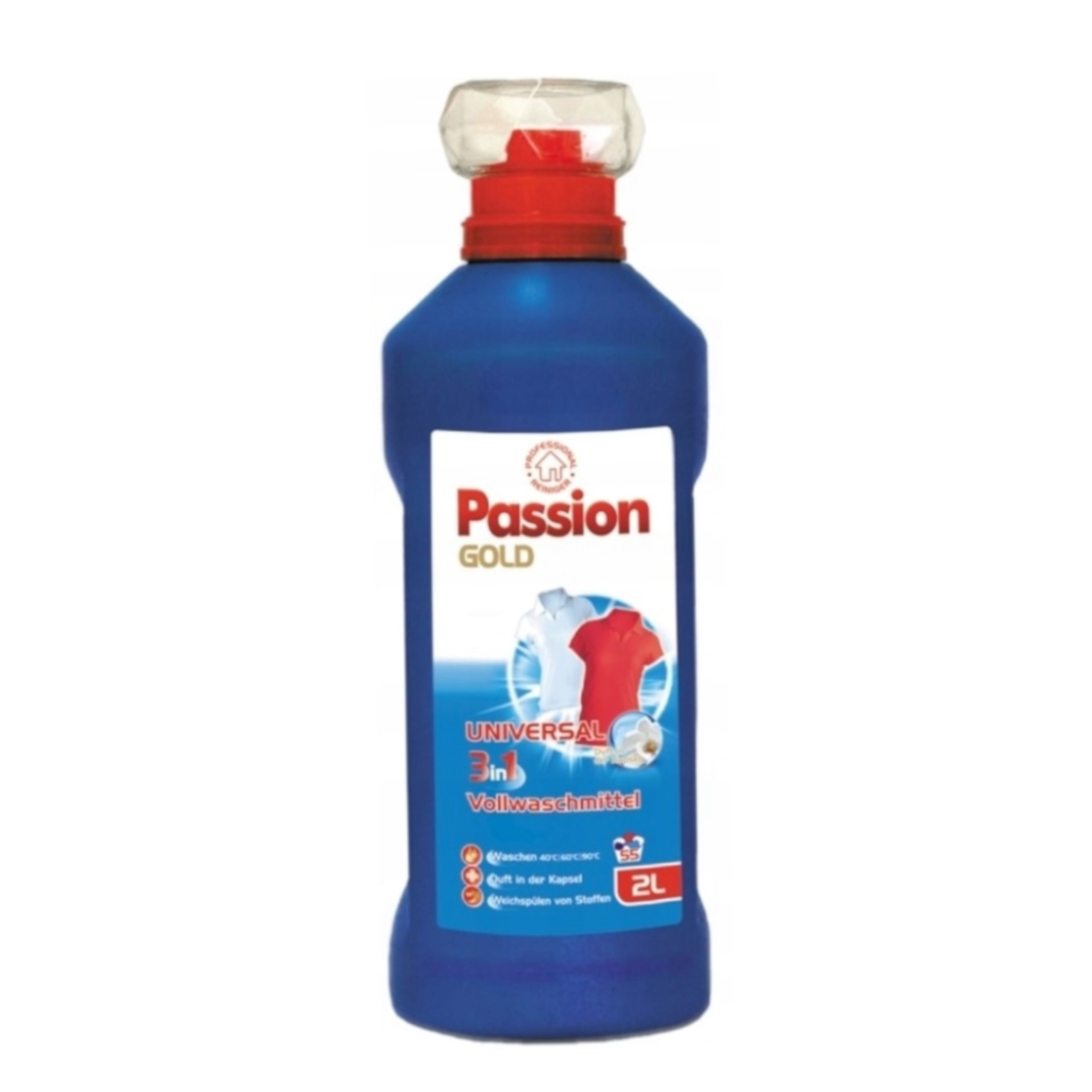 Żel do Prania Uniwersalny Ubrań Tkanin Passion Gold 3w1 55 Prań 2 l - obrazek 4