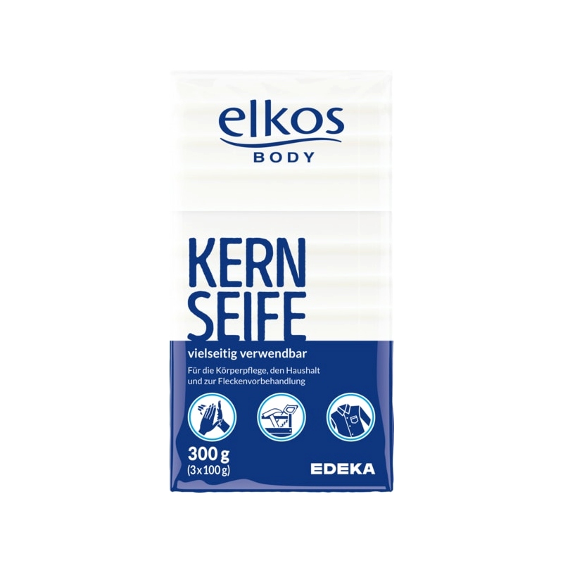 ELKOS KERNSEIFE 3X100G DE - MYDŁO SZARE KOSTKA